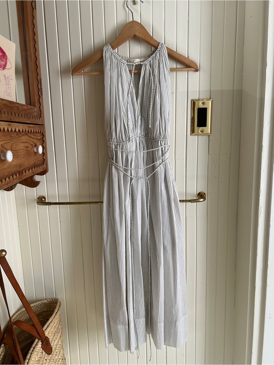 3.1 Phillip Lim Dresses & Skirts - 3.1 Phillip Lim White + Light Gray Striped Grecian style Midi Dress | Size 4